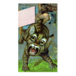 Cat Caught by the Tail Victorian Trade Card Business Card Template