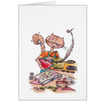 Cat Cooking notecard
