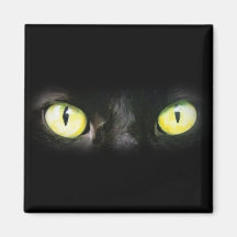 Cat Eyes, Black and Yellow Stare Fridge Magnets