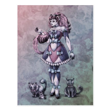 Cat Goddess Fantasy Art Postcard