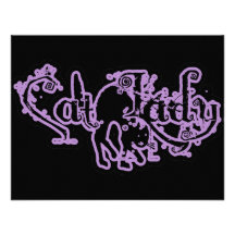 Cat Lady Purple Personalized Invitations