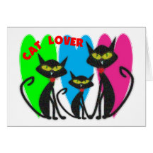 Cat Lover Gifts---Unique Cats--Bright Colours Greeting Card