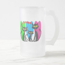 Cat Lover Gifts---Unique Cats--Bright Colours Coffee Mugs