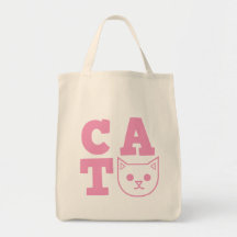 CAT pink Tote Bags