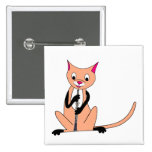 Cat Playing the Oboe Pinback Buttons