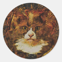 CAT PORTRAIT KATIE STICKER
