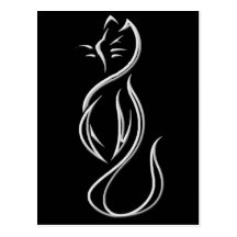 CAT SILHOUETTE POST CARDS
