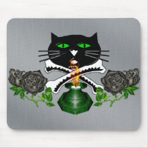 Cat Skull and Bones Mousepads