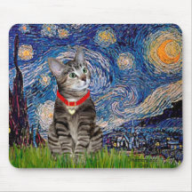 CAT (Tabby2) - Starry Night Mouse Pad
