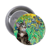 Cat (Tabby 2) - Irises Buttons