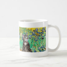 Cat (Tabby 2) - Irises Coffee Mug