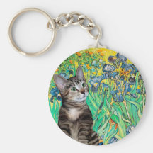 Cat (Tabby 2) - Irises Key Chain