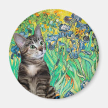 Cat (Tabby 2) - Irises Magnets