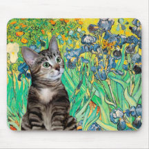 Cat (Tabby 2) - Irises Mouse Mat