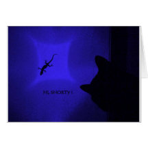 CAT VS GECKO MULTICOLORS GREETING CARDS