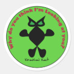 Cat Wide Eye, Wide Eye Cat Round Stickers