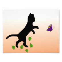 Cat With Butterfly Photo Print