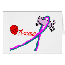 CAT & YARN cancer awareness notecard