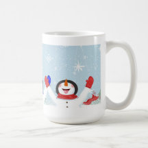 Catching Snowflakes on Tongue Snowman Mug