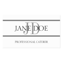 Caterer Stripe W/W Business Card Templates