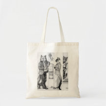 Cats at the Office Watercooler Canvas Bags