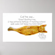 Cats for Nursing Students - I has Extreme Fatigue Print