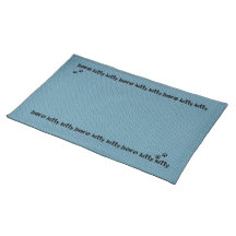 Cat's Polkadot Placemat (black polkadot blue)