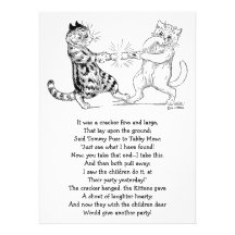Cats Pulling Cracker Personalised Invitations