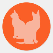 Cats Symbol In A Circle Sticker