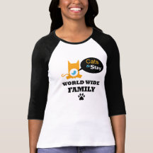 Cats to Stay World Wide Family Female Uniform T-shirt
