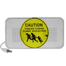 CAUTION FAMILIES FLEEING ZOMBIE APOCALYPSE PC SPEAKERS
