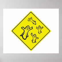 Caution Ghosts Poster