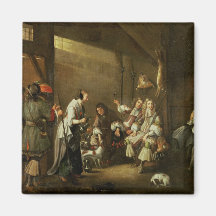 Cavaliers and Companions Carousing in a Barn Refrigerator Magnets