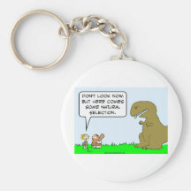 caveman dinosaur natural selection keychain
