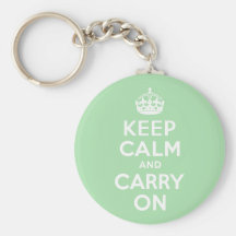 Celadon Keep Calm and Carry On Key Chain