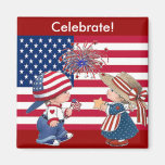 Celebrate American Flag Fridge Magnets