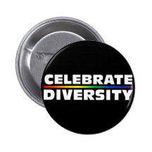 Celebrate Diversity Black Button