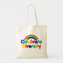 Celebrate Diversity Gay Pride Rainbow Tote Bag