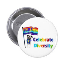Celebrate Diversity Pug Tees and Gifts 2013 Pins