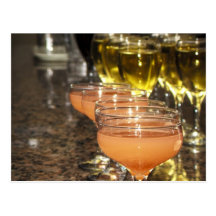 Celebrate -  Orange Girly Drinks in Fancy Glasses Post Cards