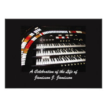 Celebration of Life Invitation Antique Organ
