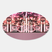 Celebrations : Candles Gifts n Space for Greeting Oval Sticker