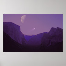 Celestial Sailing poster Yosemite valley dusk Moon
