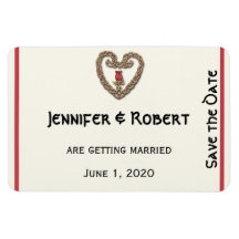 Celtic Heart with Red Rose Save the Date Flexible Magnet