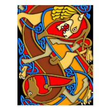 Celtic Illumination - Horse and Lion Post Card