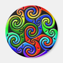 Celtic Illumination - Trinity Swirl III Refrigerator Magnets
