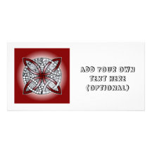 Celtic Knot Doodle Maroon Red Customized Photo Card