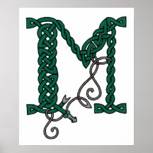 Celtic Letter M print