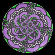 Celtic Purple Green White Pattern plates