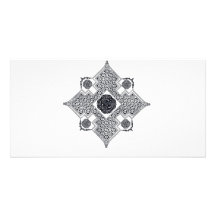 Celtic Swirl Cross Customized Photo Card
